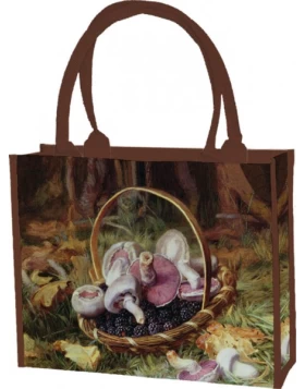 Τσάντα για βιβλία, ψώνια - Καλάθι με μανιτάρια και φρούτα του δάσους - Einkaufstasche