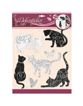Διακοσμητικά αυτοκόλλητα με γάτες - Dekosticker schwarz-weiß Cats