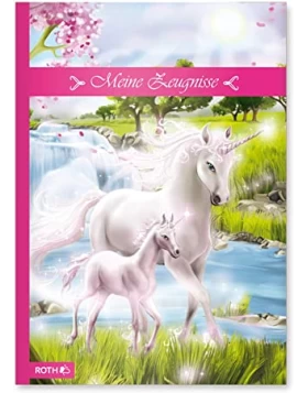 Zeugnismappe mit Design Einhorn mit Fohlen- Θήκη φύλαξης εγγράφων