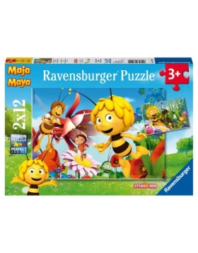 Biene Maja auf der Blumenwiese, Puzzle, 2 x 12 Teile - Πάζλ για παιδιά από 3 ετών