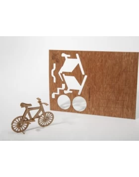 Fahrrad - Holzpostkarte 