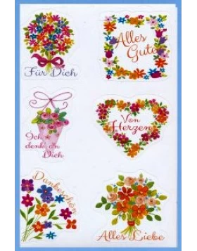 Sticker Blumen - αυτοκόλλητα με λουλούδια και μηνύματα στα γερμανικά