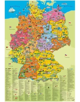 Deutschland politisch, Planokarte 103x73 - Πολιτικός χάρτης της Γερμανίας σε πόστερ