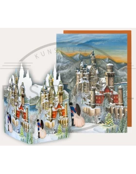 Tischadventskalender Neuschwanstein - mit Umschlag und Postkarte - τρισδιάστατη κάρτα για ρεσώ