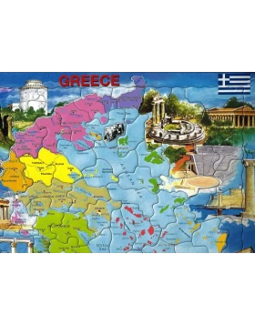 LARSEN Puzzle Greece – Griechenland (engl./polit.) - Παζλ Ελλάδα πολιτικός χάρτης, 36x28 cm