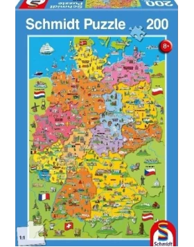 Deutschlandkarte mit Bildern - Παζλ με χάρτη της Γερμανίας (200 κομ.), 43x19 cm