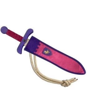 Ξύλινο σπαθί σε θήκη, 50 cm - Ritterschwert aus Holz rosa für Kinder