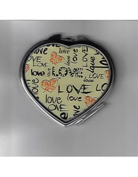 Καθρεφτάκι για την τσάντα - Kosmetiktaschenspigel Herz Love, 6.5 x 6.8 cm