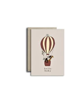 Ευχετήρια κάρτα HELLO BABY - Wunschkarte Luftballon