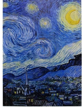 Σημειωματάριο - Softcover Kunst Skizzenbuch, Van Gogh, Sternennacht, 18 x 24 cm