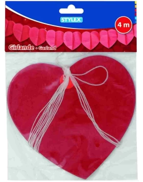 Girlande Herzen, 4 m - Γιρλάντα καρδιές κόκκινες