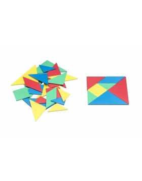 Εκπαιδευτικό παιχνίδι Tangram - Farbiger Tangramsatz, 28 Teile aus RE-Plastic°