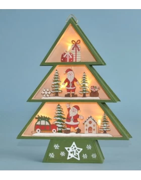 Ξύλινο χριστουγεννιάτικο δέντρο με φωτισμό - Holz Dekobaum gruen LED (24 cm)