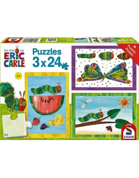 Παζλ Eric Carle, Die kleine Raupe Nimmersatt, Kinderpuzzle mit Poster
