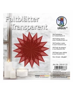 Διάφανα φύλλα κόκκινα για κατασκευή - Faltblätter Transparentpapier rot