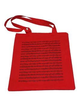 Υφασμάτινη τσάντα Μουσικές νότες, κόκκινη, 26 x 30 cm - Shopper Notenlinien rot