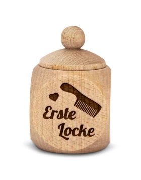 Ahornholz Dose Erste Locke, 4 x 4 x 6 cm