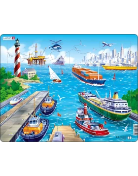 LARSEN παζλ Λιμάνι - Puzzle – Hafen (Meer), 35 x 28 cm