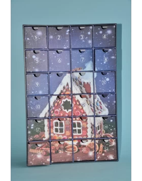 Χριστουγεννιάτικο ημερολόγιο - Papier Adventskalender Lebkuchenhaus (26x39x6 cm)