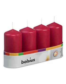BOLSIUS  σετ 4 κυλινδρικά κεριά - Set 4 Stumpenkerzen  altrot