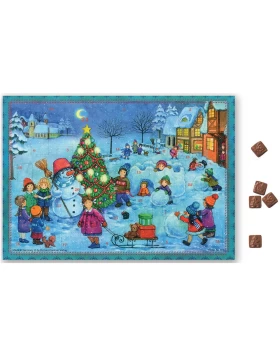 Schokoadventskalender Treiben im Schnee - Χριστουγεννιάτικο ημερολόγιο με σοκολατάκια