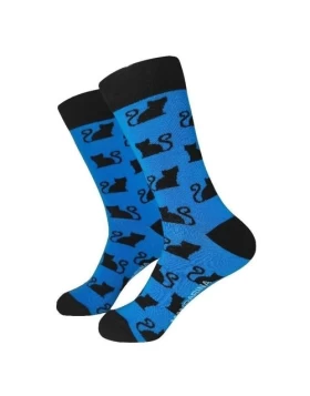 MANDARINA SOCKS cat blue - Socken Katze blau (S)