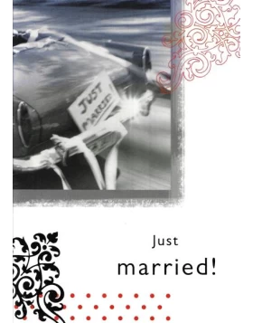Μεγάλη ευχετήρια κάρτα για γάμο JUST MARRIED!