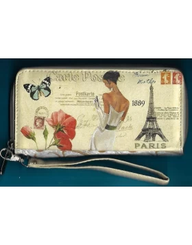 Πορτοφόλι με μοτίβο vintage -  Geldbeutel vintage gross Paris