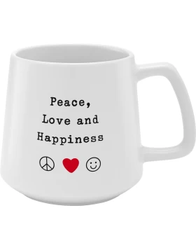 Tasse Konisch Peace, Love and Happiness