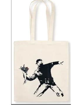 Stofftasche Bansky - Blumenwerfer