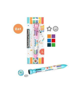 ABC CHAMPIONS στυλό σε έξι χρώματα με σφραγιδάκι - Mehrfarbkuli 6-farbig mit Stempel