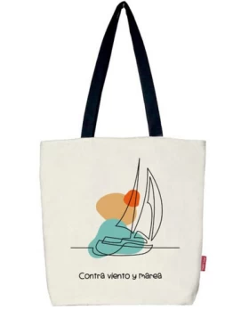 Υφασμάτινη τσάντα με φερμουάρ (contraviento), 37x38cm -Tote Bag, Stofftasche