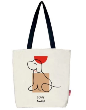 Υφασμάτινη τσάντα με φερμουάρ (LOVEBARKS), 37x38cm -Tote Bag, Stofftasche