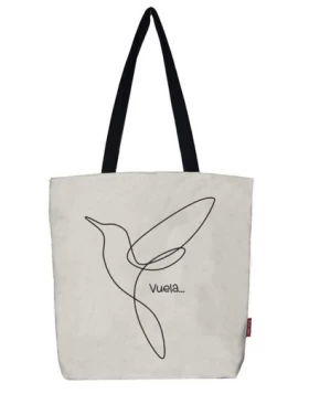 Υφασμάτινη τσάντα με φερμουάρ (VUELA)weiss, 37x38cm -Tote Bag, Stofftasche