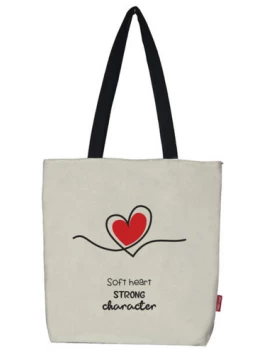 Υφασμάτινη τσάντα με φερμουάρ (SOFT HEART)weiss, 37x38cm -Tote Bag, Stofftasche