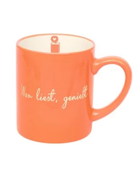 Tee-Tasse mit Motiv Wer liest, genießt Κούπα από πορσελάνη