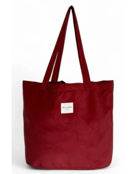 DE LA MUR shopper bag βελούδινη κόκκινη Large Anis Bag