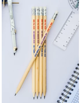 5 Bleistifte mit Radierer ICH WILL ES - ICH KANN ES - ICH TU ES