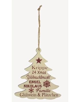 Baum mit Schriften zum Hängen, 13x15cm, 4 Motive