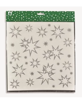 Χριστουγεννιάτικα αυτοκόλλητα αστέρια για το παράθυρο - Glitter Fensterbilder Sterne gold/silber  31x32 cm