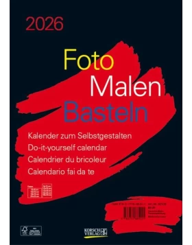 Foto-Malen-Basteln Bastelkalender A4 schwarz 2026