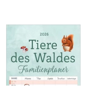 Tiere des Waldes Familienplaner 2026