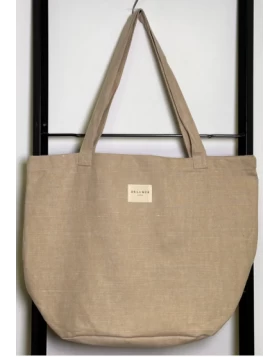 DE LA MUR shopper bag μπεζ λινό BOSGLINO3 50 x 39 cm