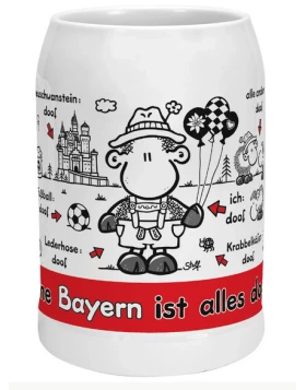 Sheepworld Bierkrug Ohne Bayern ist alles doof