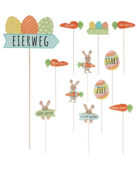 Hinweisschild Wegweiser Eiersuche 12er Set