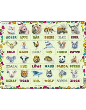 LARSEN Puzzle - Alphabet Tiere Lies und finde das Tier
