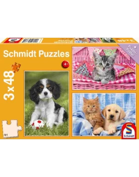 Puzzle - My Favorite Baby Pets 3 x 48 Teile