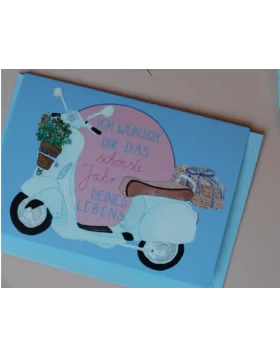 Ευχετήρια κάρτα Grußkarte Vespa
