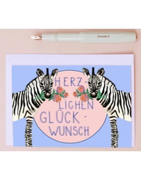 Geburtstagskarte Zebras