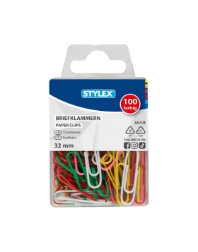 Briefklammern, farbig, 100 Stück